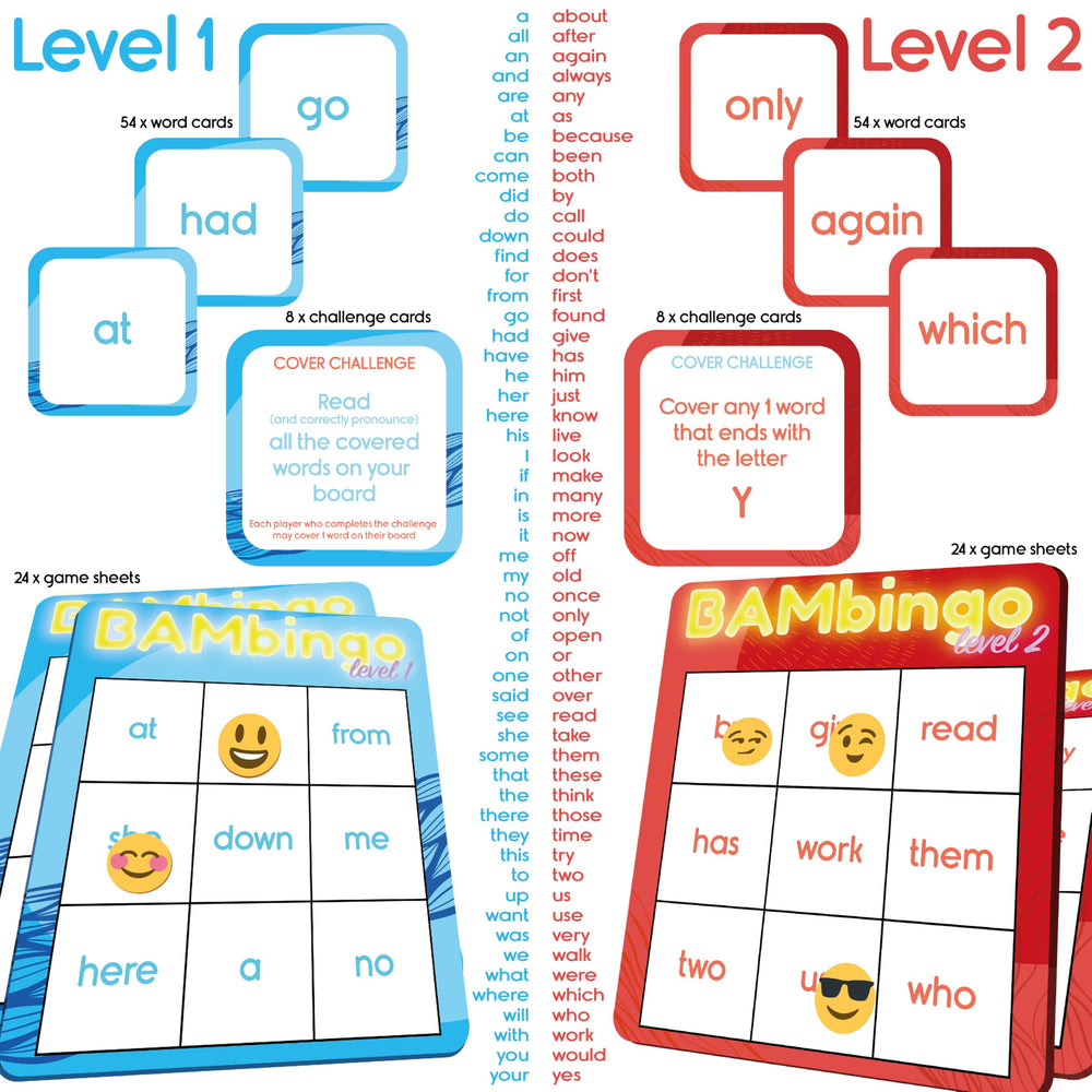 THE BAMBINO TREE bingo cards with rounded corners resist wear during busy sessions