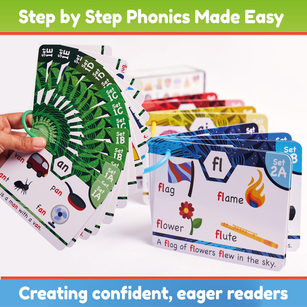 The Bambino Tree sorting rings set shown alongside cards aids organized practice