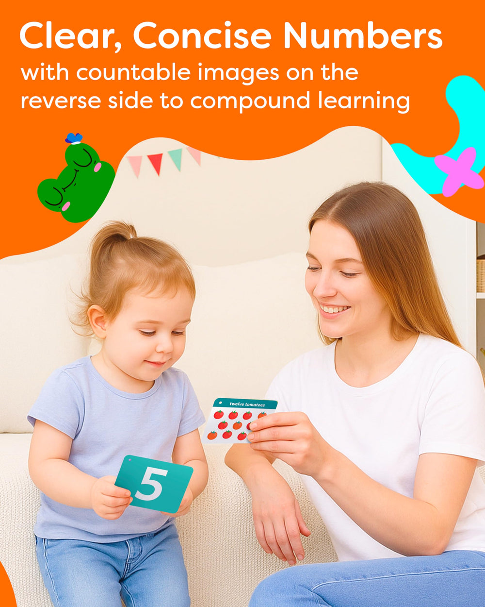 The Bambino Tree thick double-sided cards are durable for everyday use.