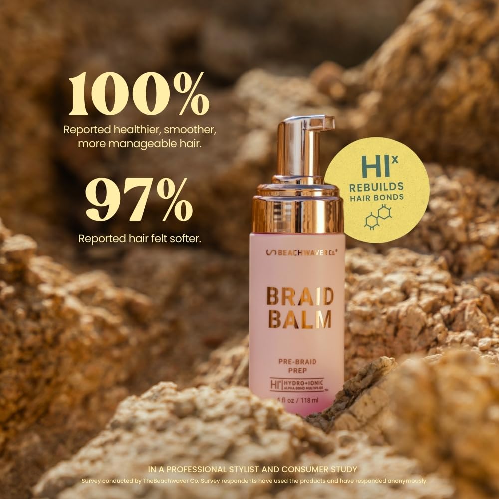 The Beachwaver Co full-size braid balm packaging