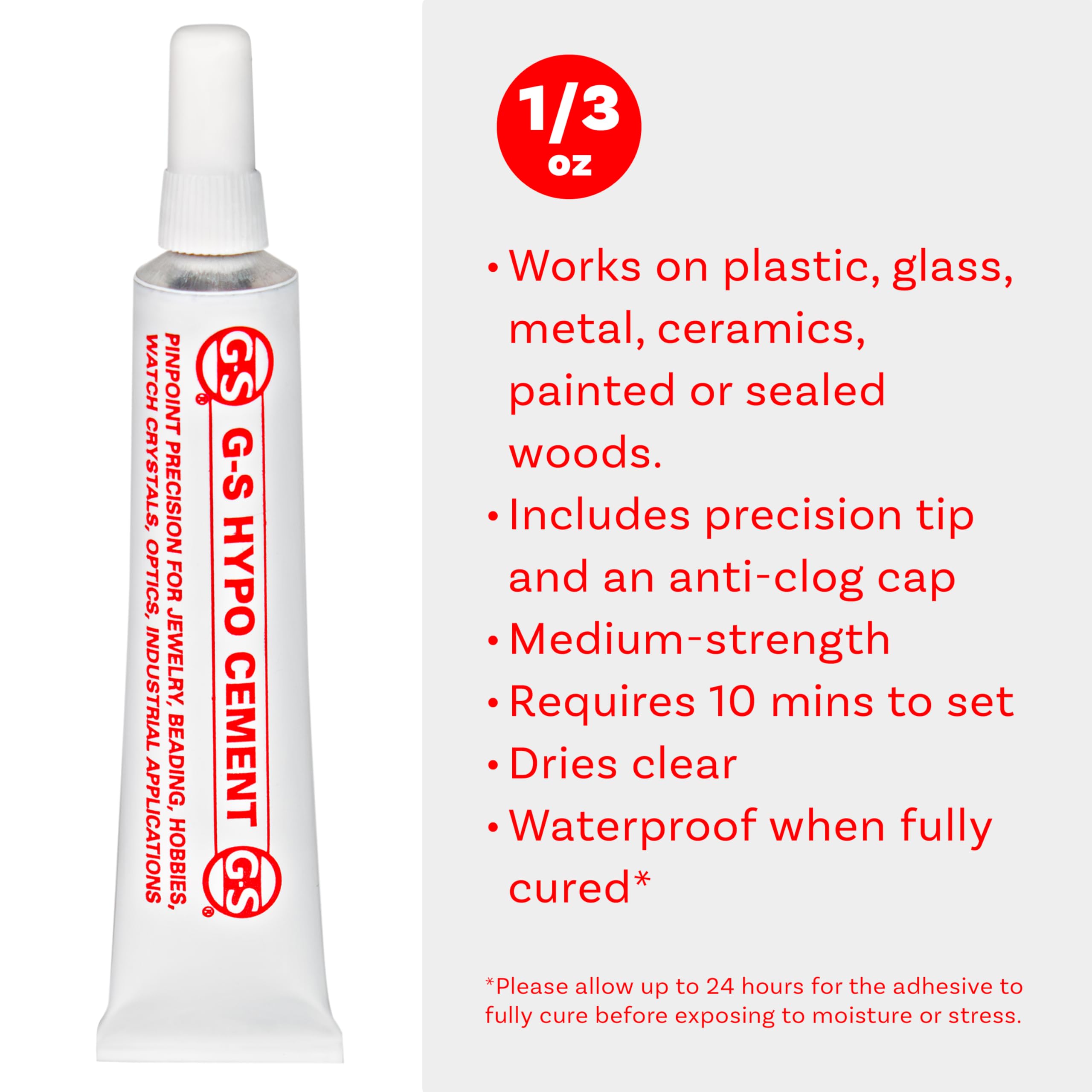 Non-fusing formula keeps fingers safe while you work on tiny crafts.