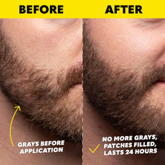 Beard Club 1 Day dye close-up showing natural blend with existing color.