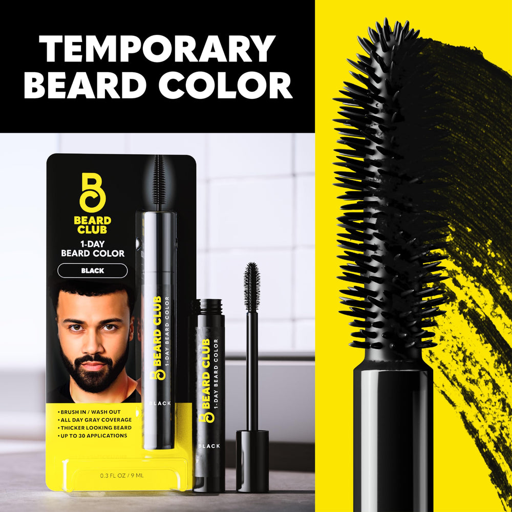 The Beard Club 1 Day Dye resists water and sweat.