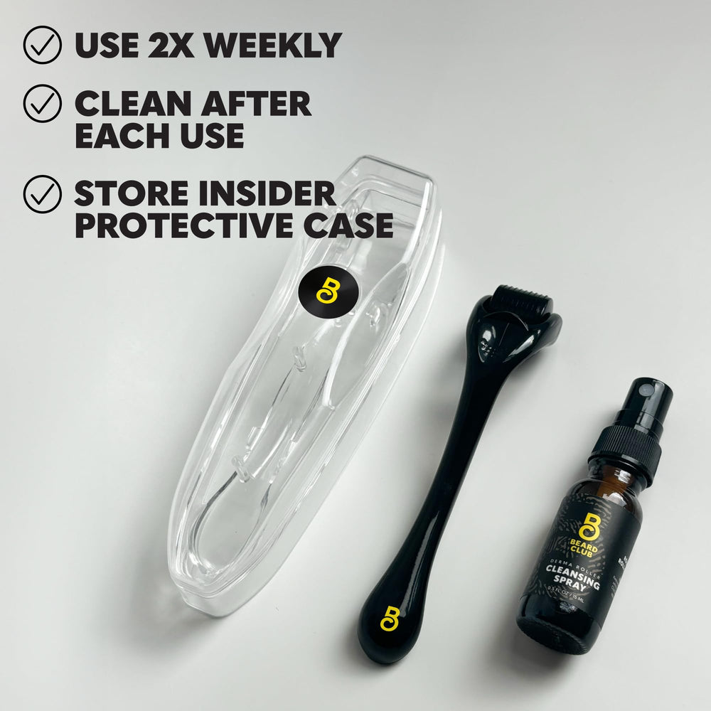 The Beard Club Derma Roller designed for face, body, and scalp supports versatile routines.