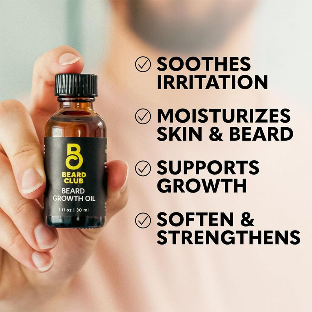 The Beard Club gift-ready packaging featuring the beard growth kit