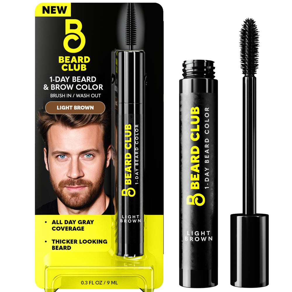 The Beard Club light brown dye bottle for quick beard touch-ups