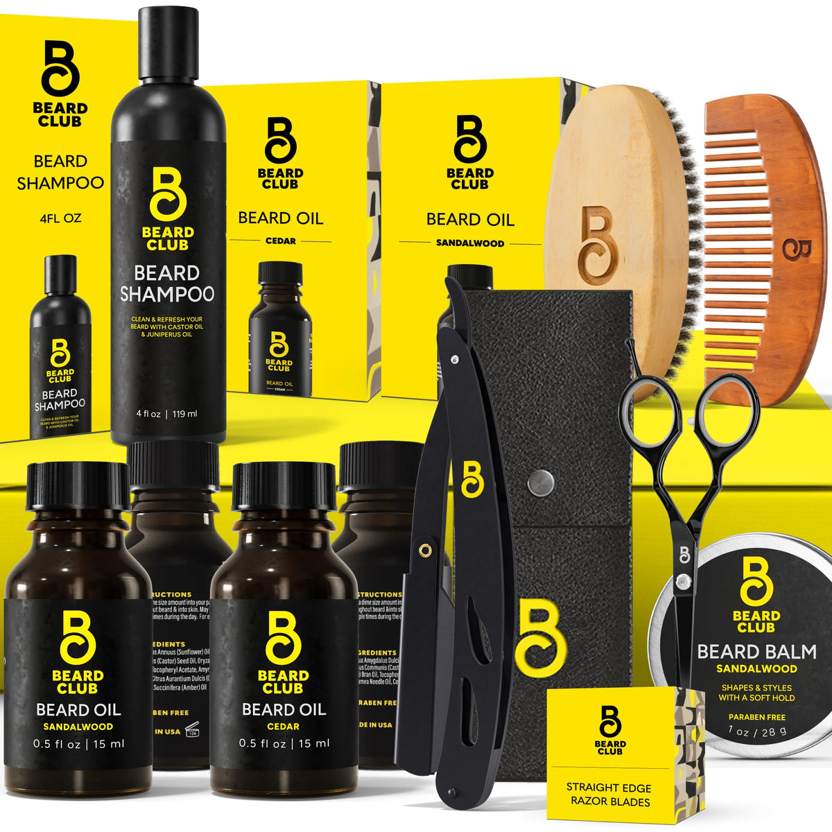 The Beard Club Cedar oil bottle with a woodsy scent for daily grooming.