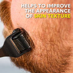 The Beard Club Premium Derma Roller features 540 titanium-coated needles for precise microneedling.