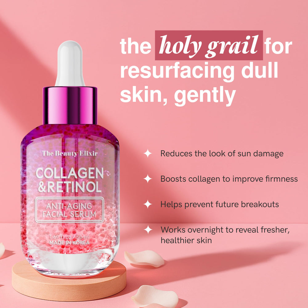 The Beauty Elixir packaging display showing premium skincare presentation