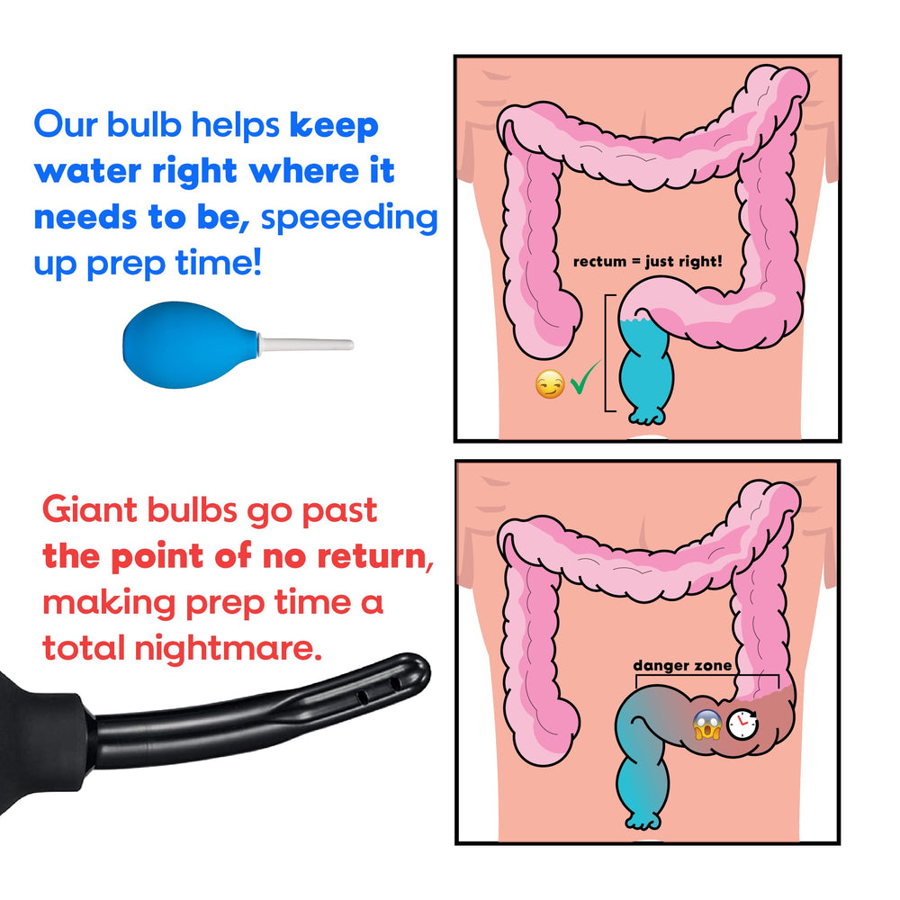Bottoms Digest anal douche bulb features an easy-to-clean tip for quick maintenance