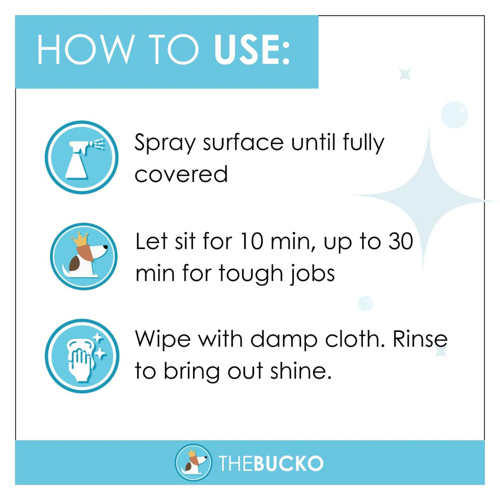 The Bucko Soap Scum Cleaner on sinks removes detergent buildup.