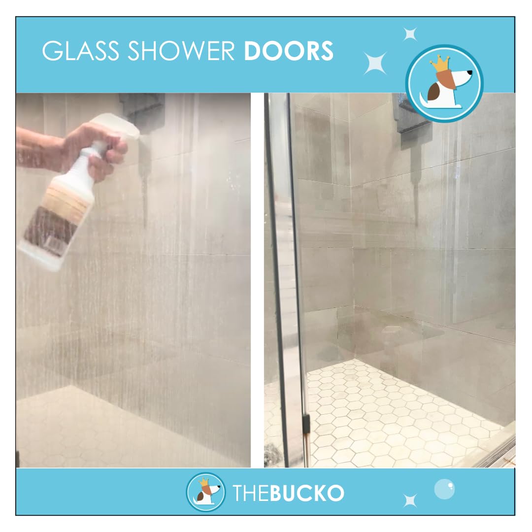 The Bucko Soap Scum Cleaner on textured acrylic tub revitalizes dull surfaces.