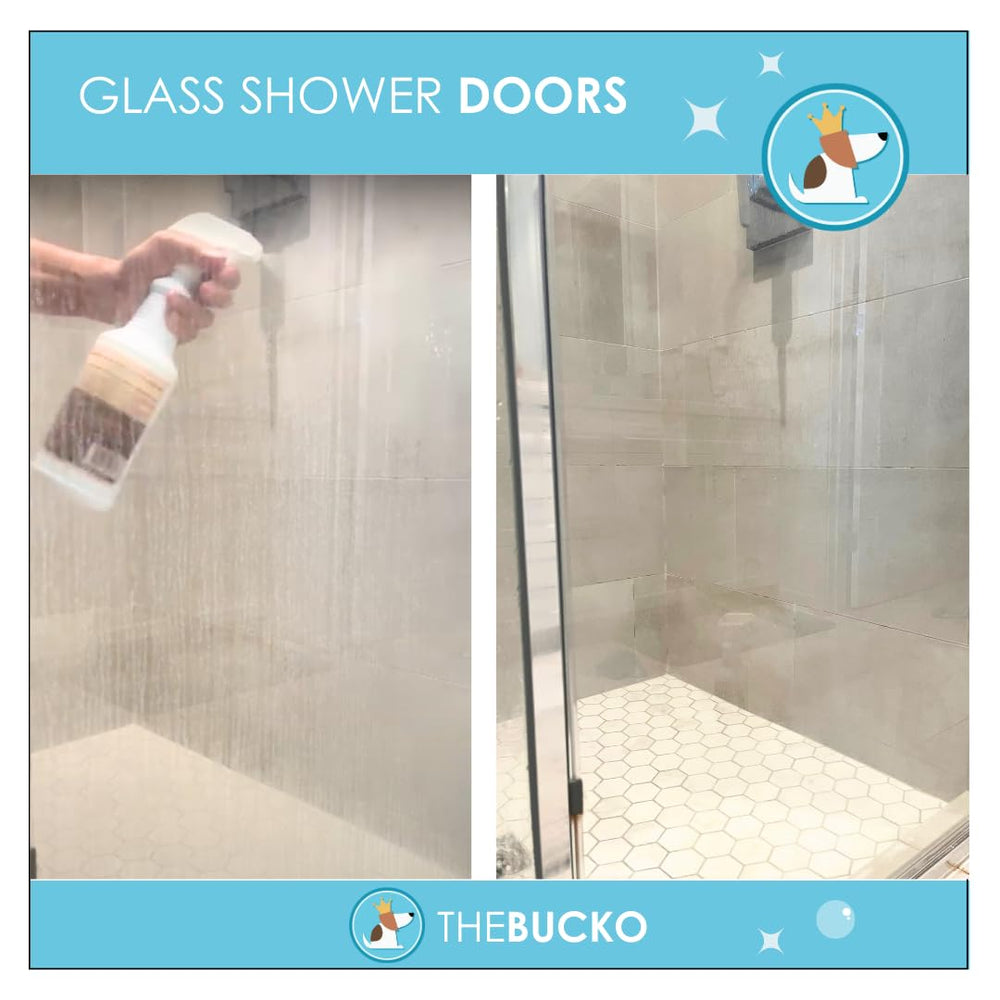 The Bucko Soap Scum Cleaner on textured acrylic tub revitalizes dull surfaces.