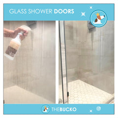 The Bucko Soap Scum Cleaner on textured acrylic tub revitalizes dull surfaces.