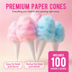 The Candery cotton candy cones pack for quick serving