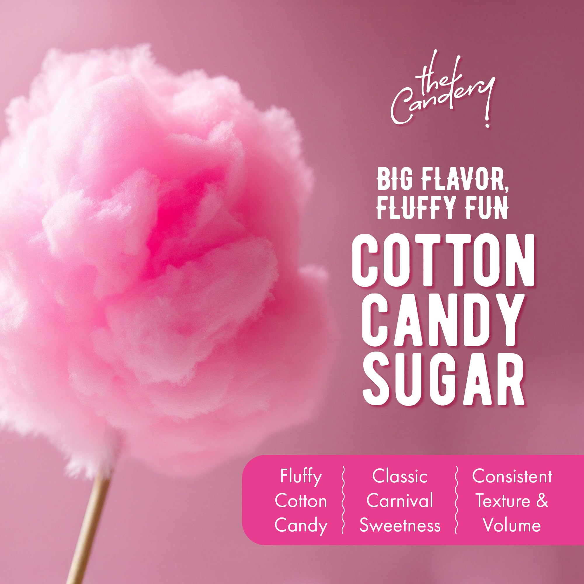 The Candery Strawberry floss sugar jar for colorful party treats