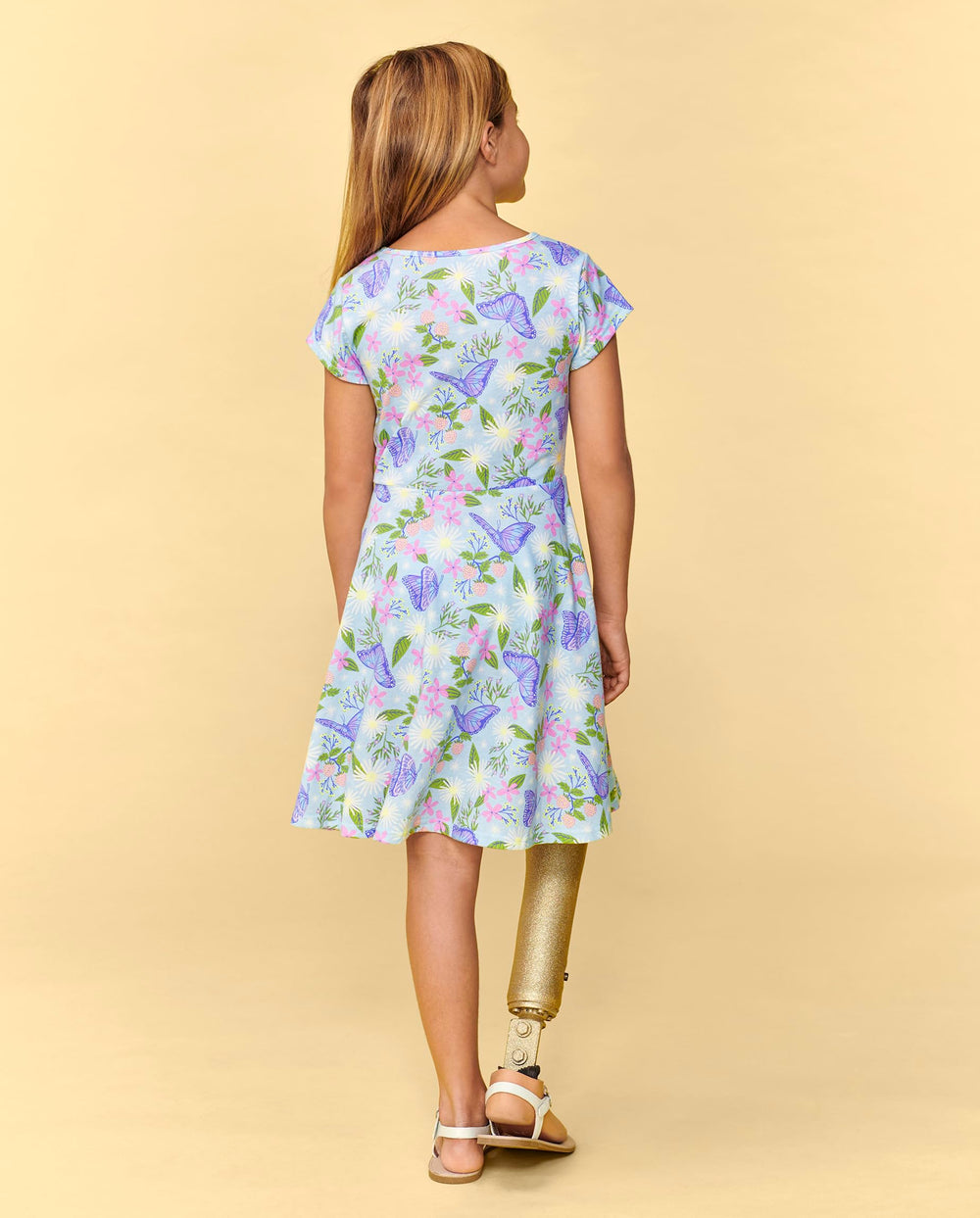 The Children's Place Butterfly Garden dress back view showing playful print