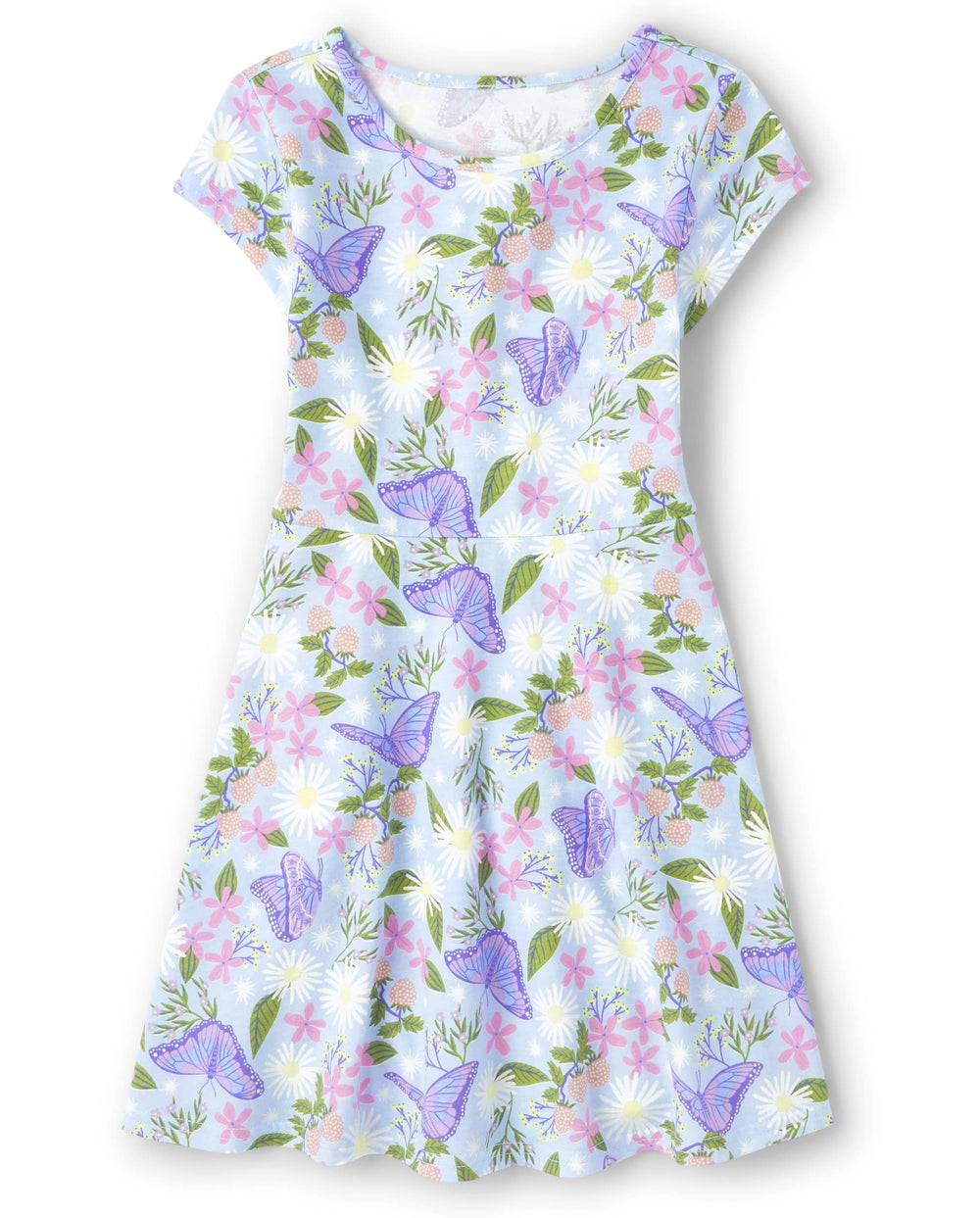 The Children's Place Butterfly Garden dress front view for everyday wear