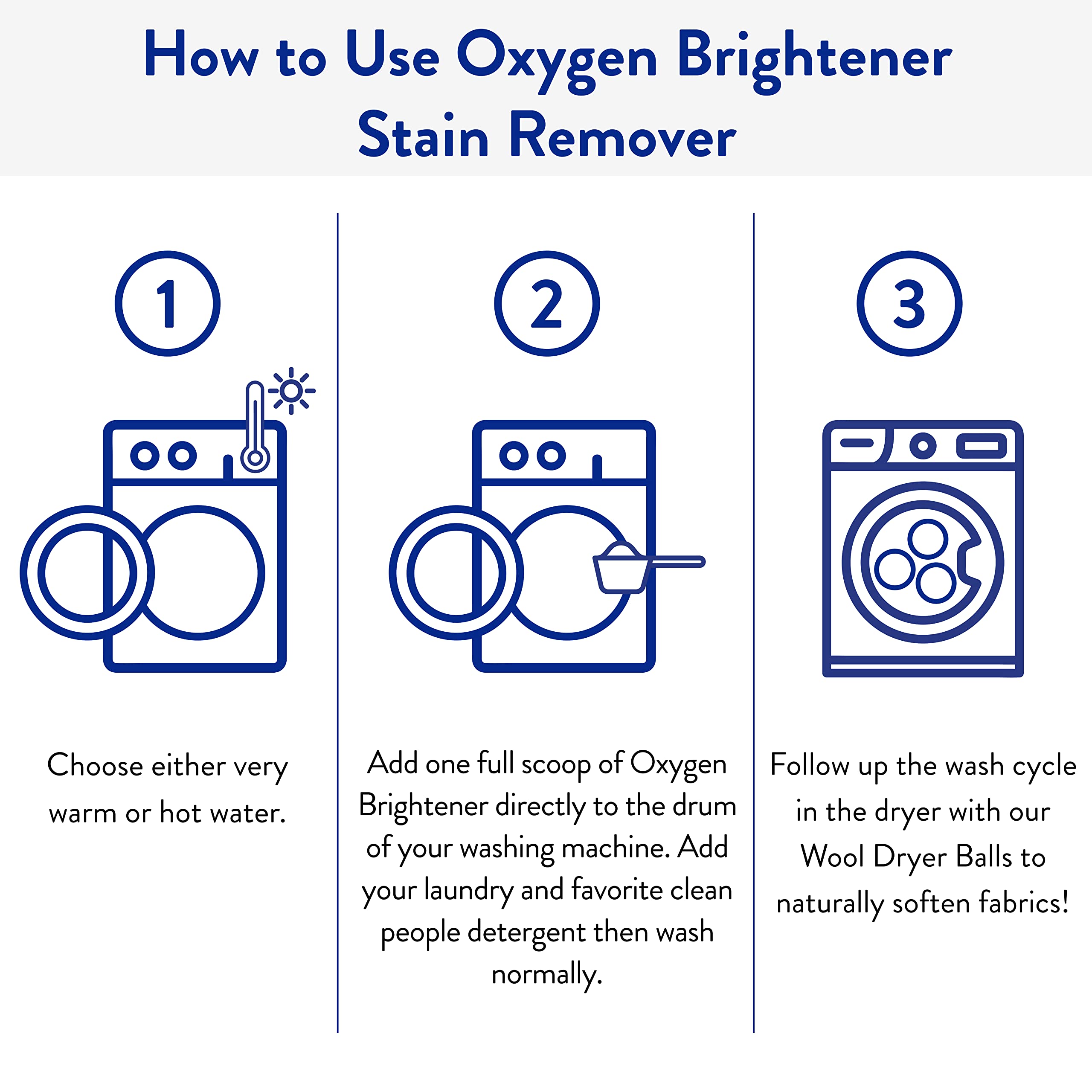 Whites look brighter after using The Clean People Oxygen Brightener.