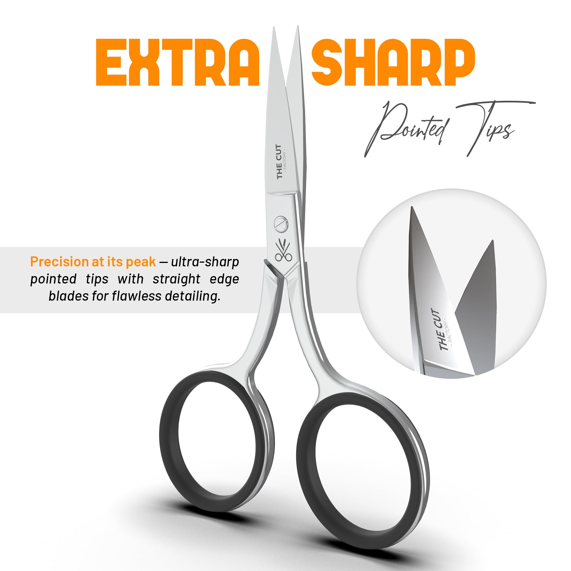The Cut Factory Precision Scissor mustache trim clean edges