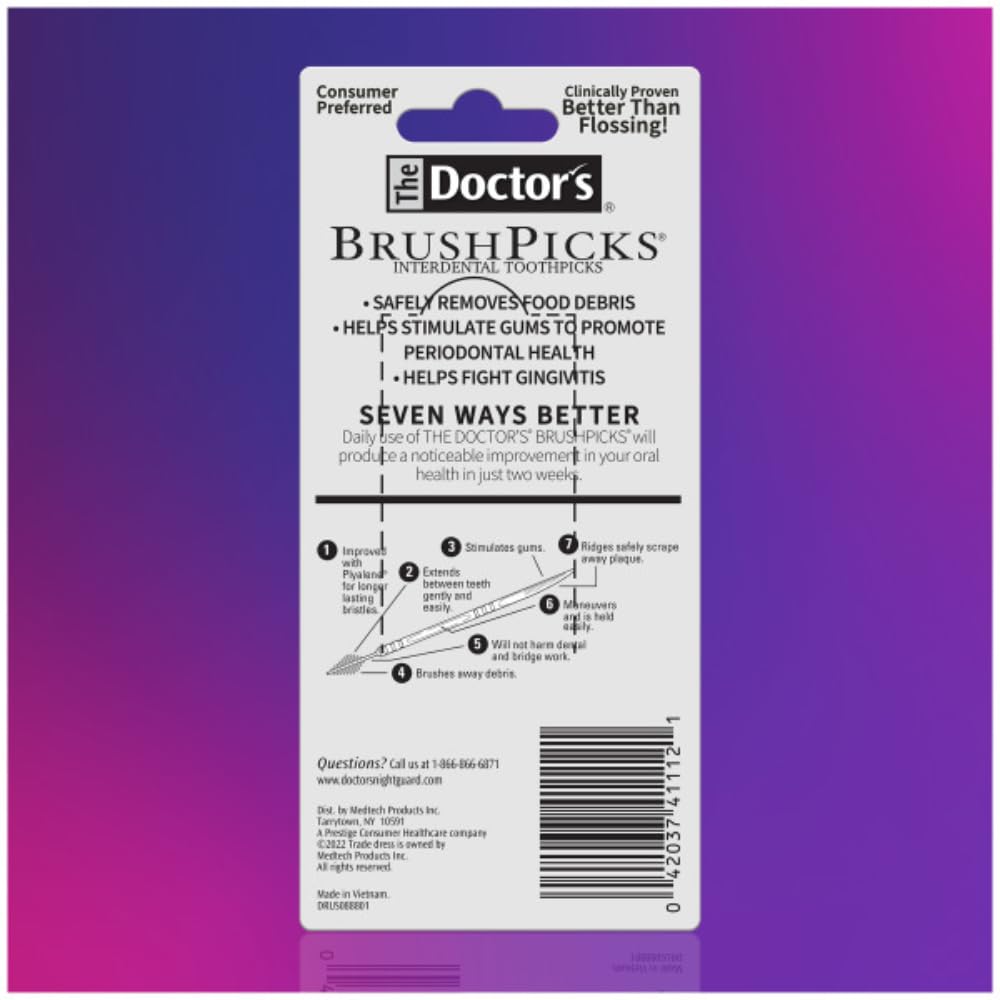 The Doctor's BrushPicks 120-count pack offers convenient refills for daily use.