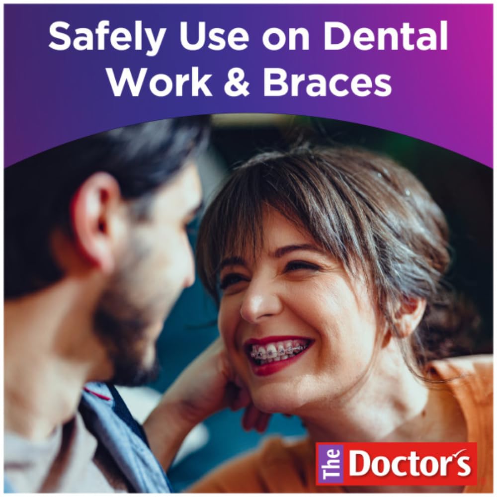 The Doctor's BrushPicks safe use with dentures, crowns, and retainers for interdental care.