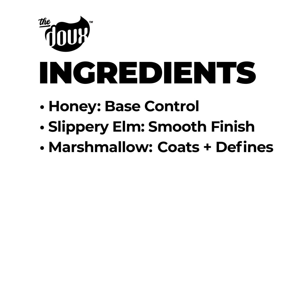 The Doux 808 Base Curl Defining Gel honey aloe marshmallow botanical blend nourishes curls.