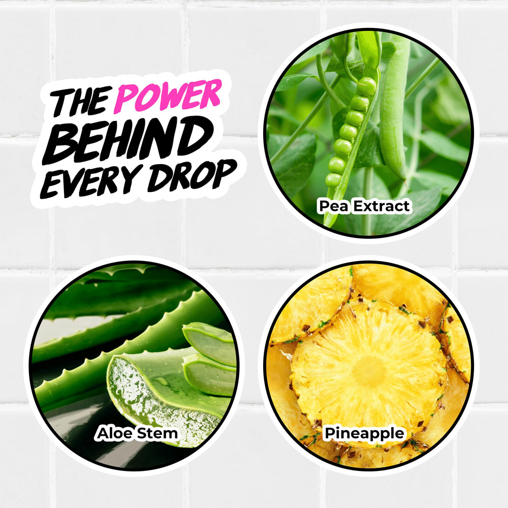 Ingredients highlight of The Doux DEAR MAMA with aloe, pineapple, and pea protein.