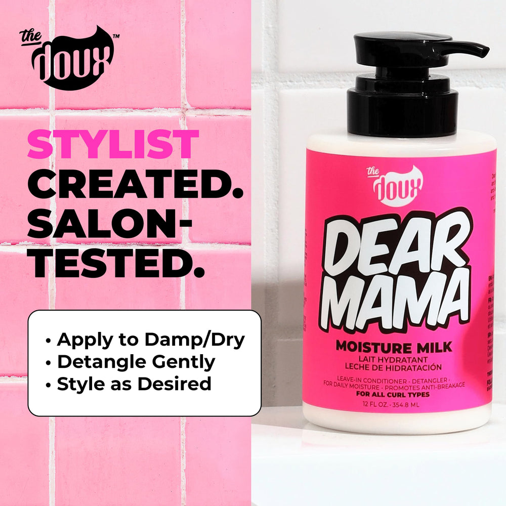Texture swirl of The Doux DEAR MAMA signaling lightweight formula.