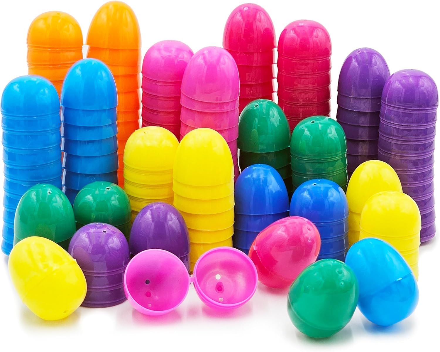The Dreidel Company blue 2.3-inch hinge Easter egg ready for filling and egg hunt