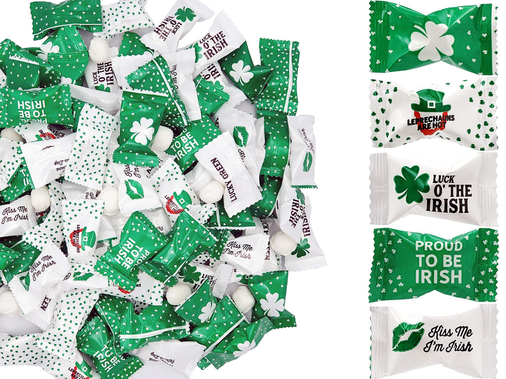 The Dreidel Company green Leprechaun design box for St. Patrick's Day.