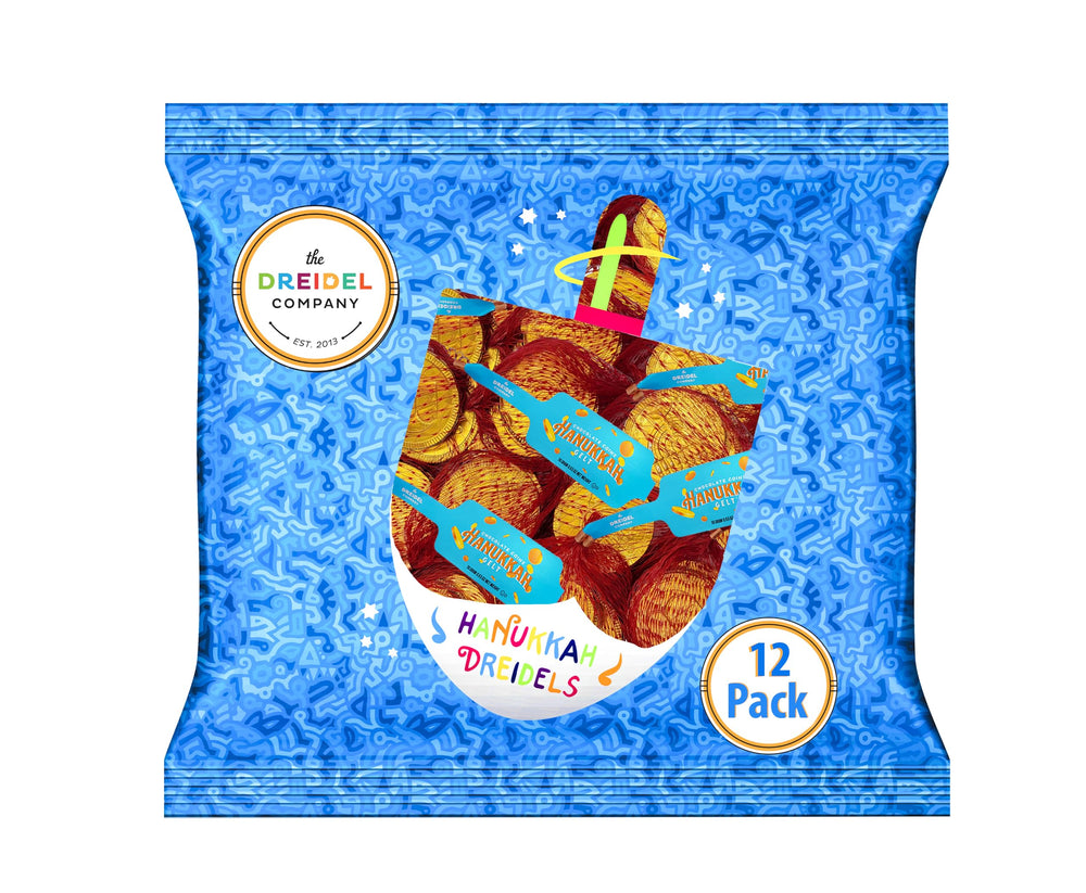 The Dreidel Company gelt coins with menorah embossing for celebration decor