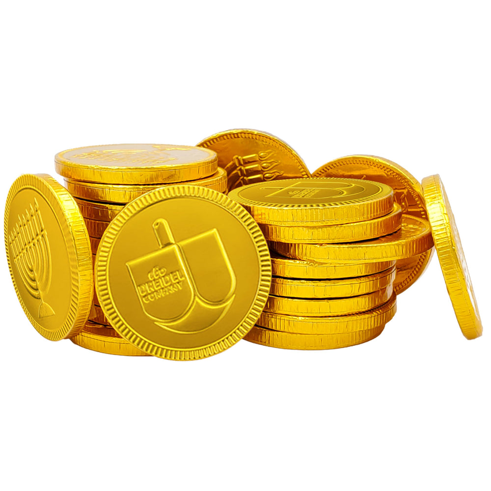 The Dreidel Company gelt in multi-pack packaging for large events