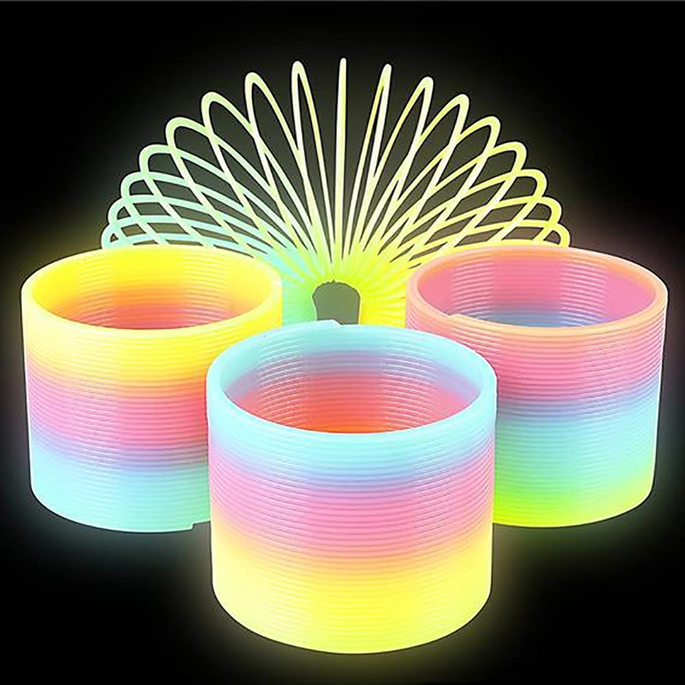 The Dreidel Company magic rainbow slingy glows softly for nighttime play.