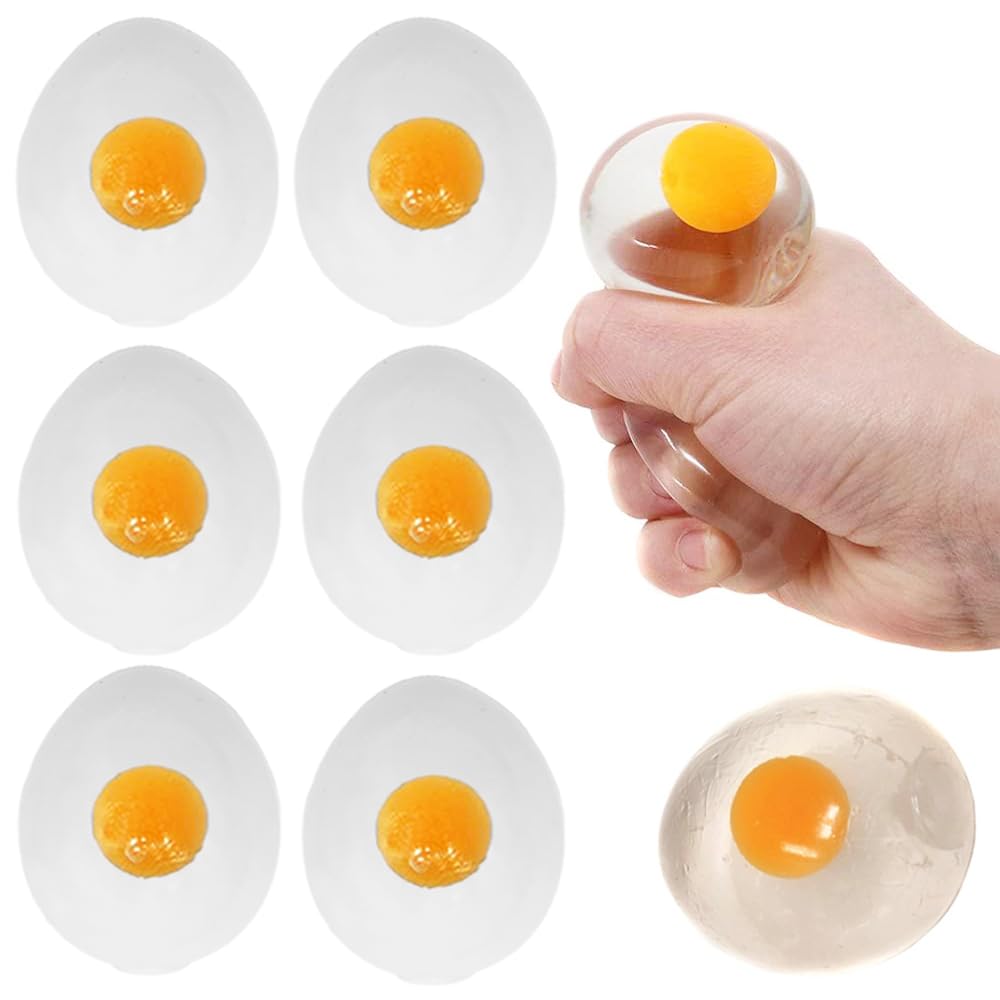 The Dreidel Company Sticky Egg Splat White 6-pack ready for playful display and quick cleanup.
