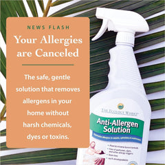 The Ecology Works allergy spray on upholstery cushions for allergen friendly surfaces