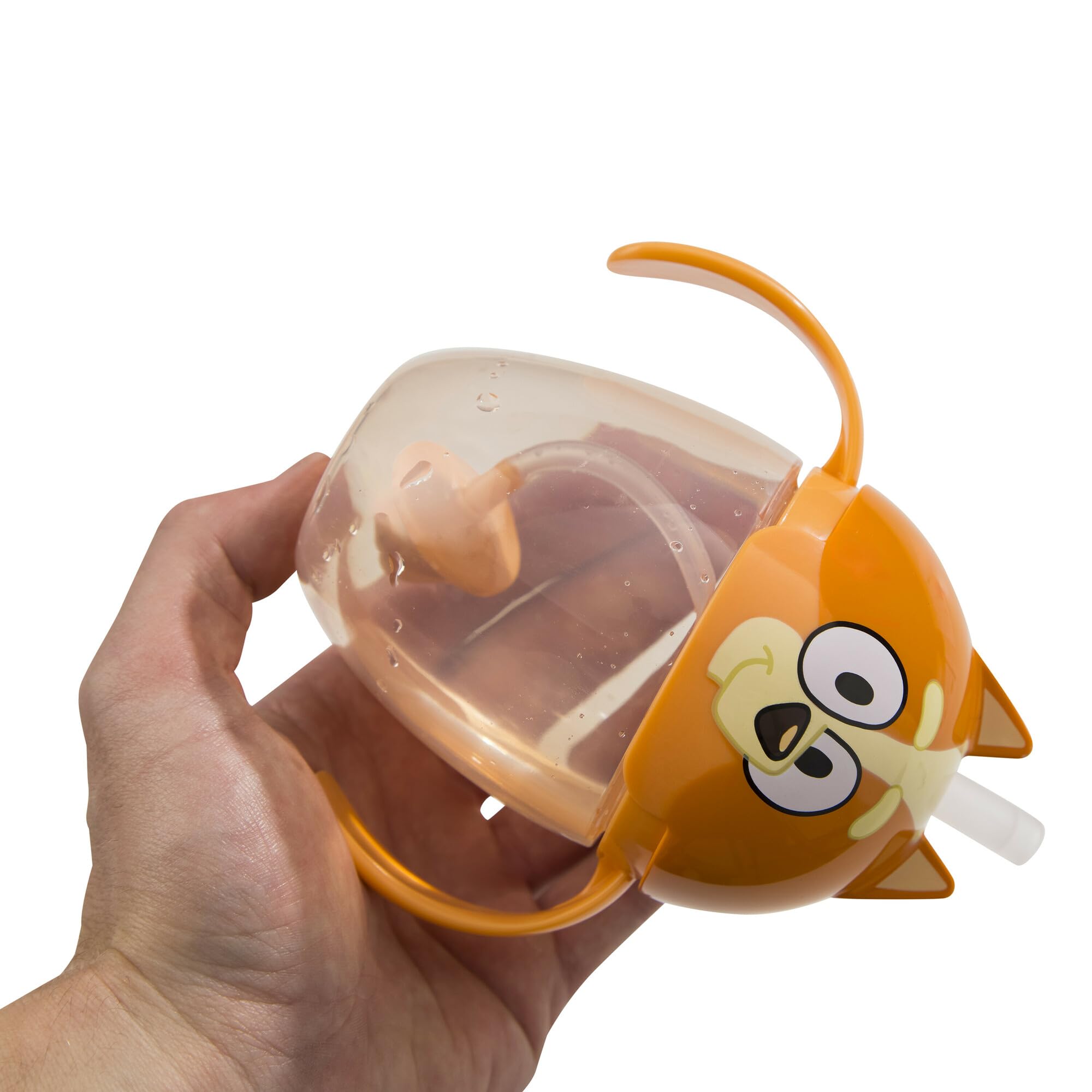 The First Years Bingo weighted straw cup tilt-stable design prevents spills during practice.