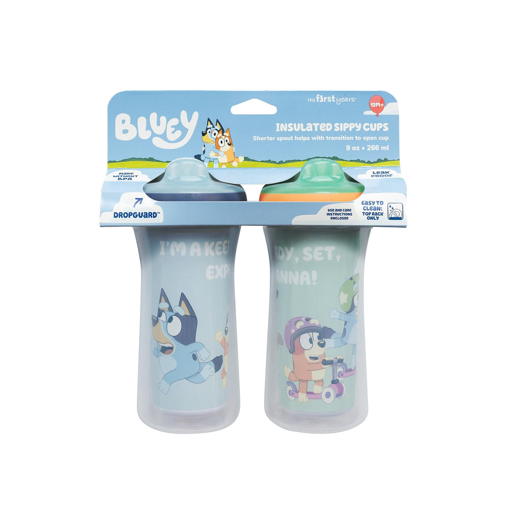 The First Years Bluey cup is suitable for ages 12 months and up.