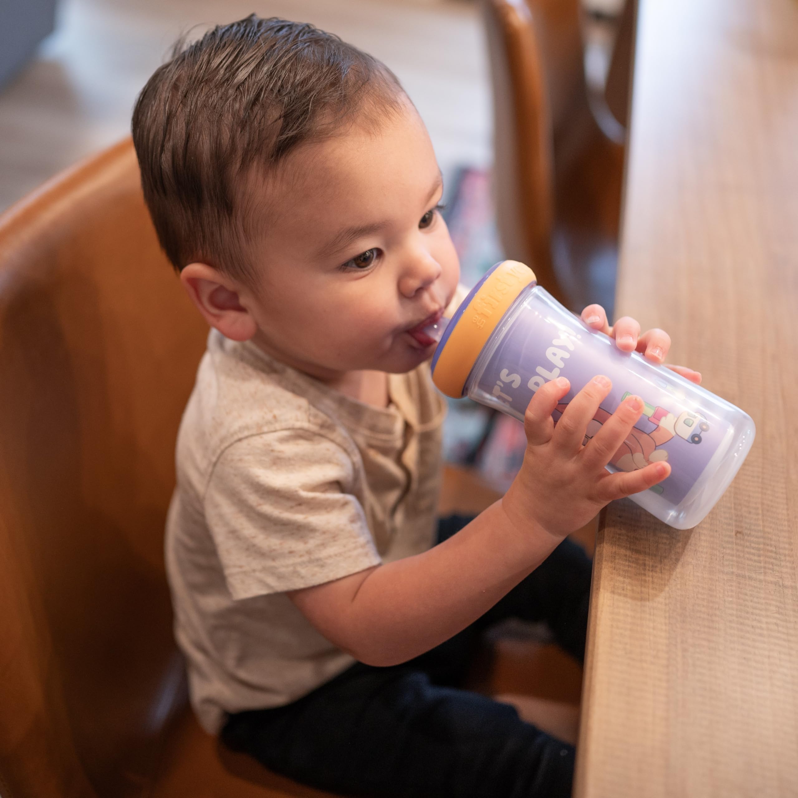 The First Years Bluey leak-proof cup valve helps prevent spills