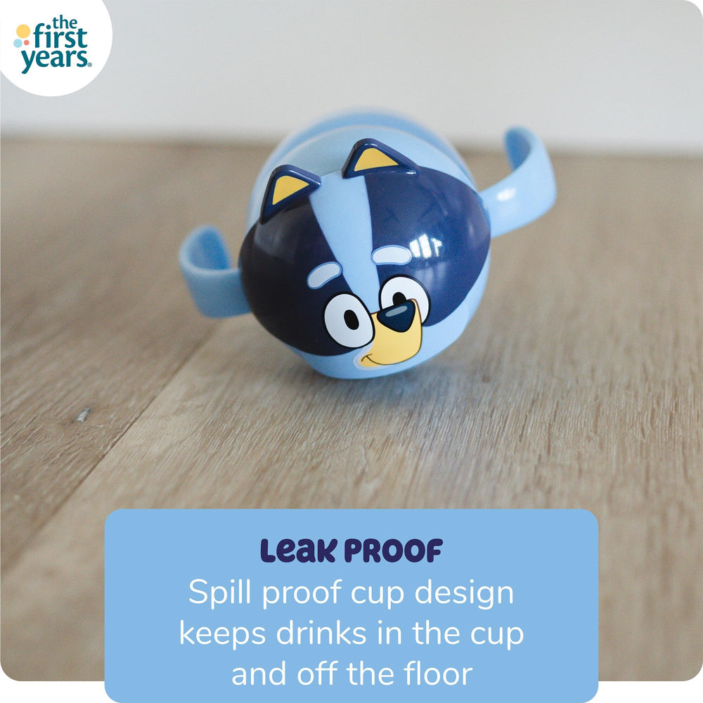 The First Years Bluey Trainer features two easy-to-grip handles for toddlers.