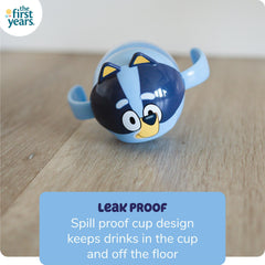 The First Years Bluey Trainer features two easy-to-grip handles for toddlers.