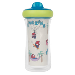 DropGuard bumper on The First Years Marvel sippy cup protects the lid from drops