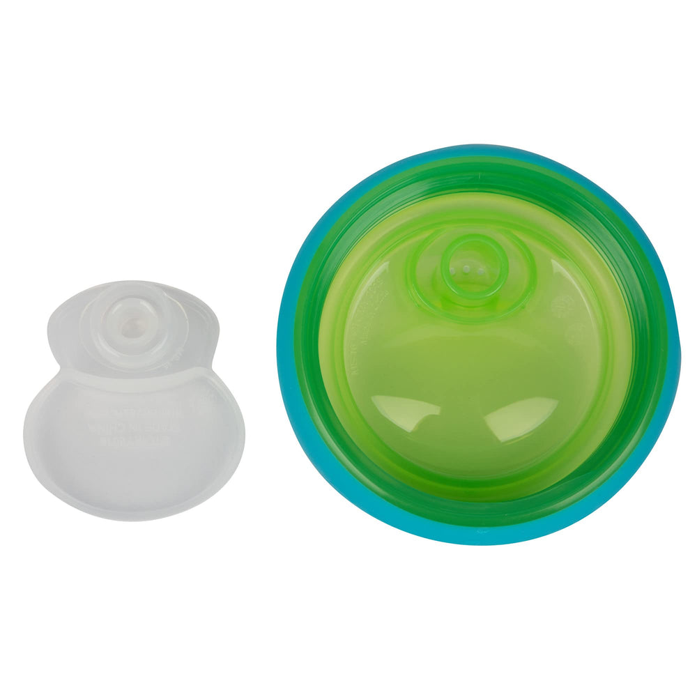 Silicone valve helps prevent leaks in The First Years Marvel sippy cups