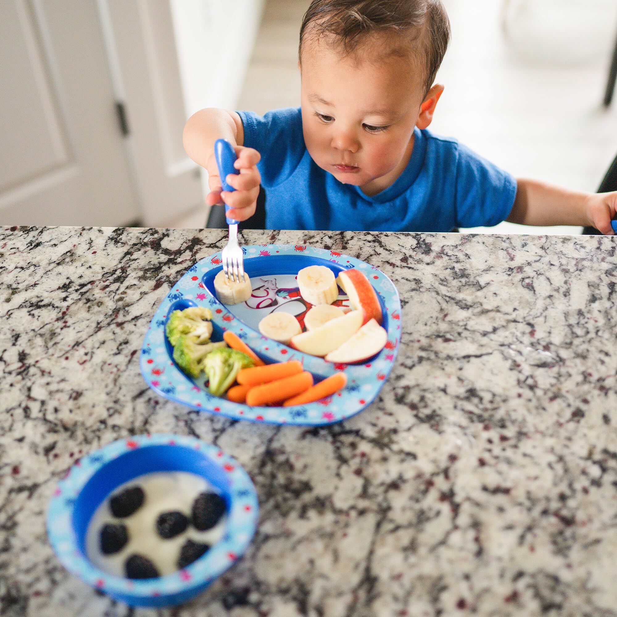 The First Years Spidey fork with easy-to-grip handle for little hands
