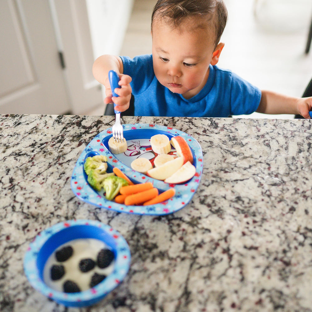 The First Years Spidey fork with easy-to-grip handle for little hands