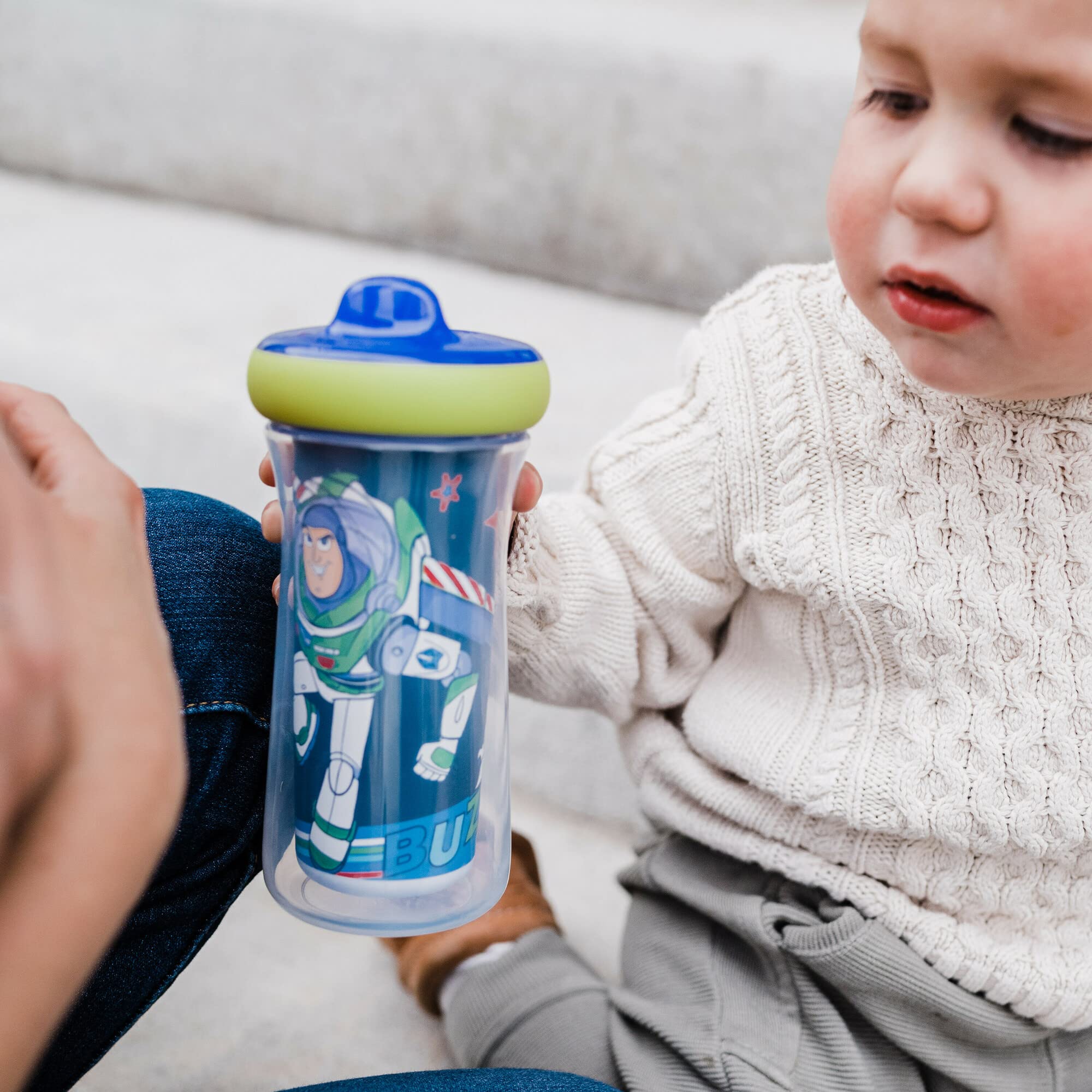 The First Years Toy Story cups are dishwasher-safe for easy cleaning