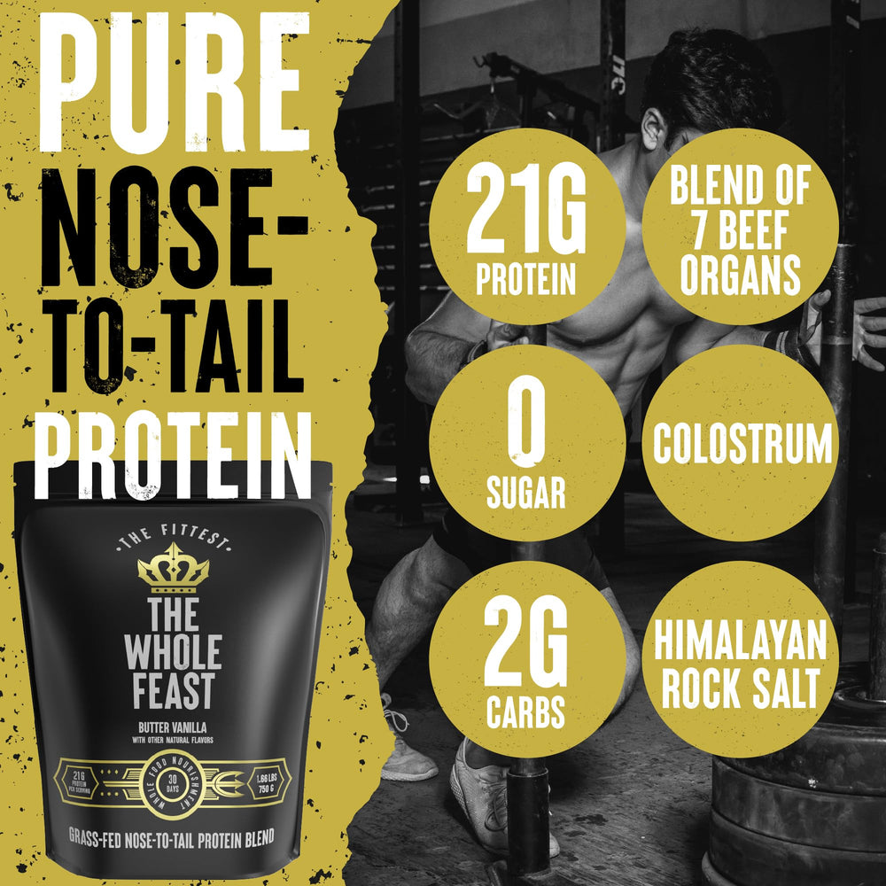 The Fittest Ever Whole Feast scoop in a butter-vanilla shake, easy to mix