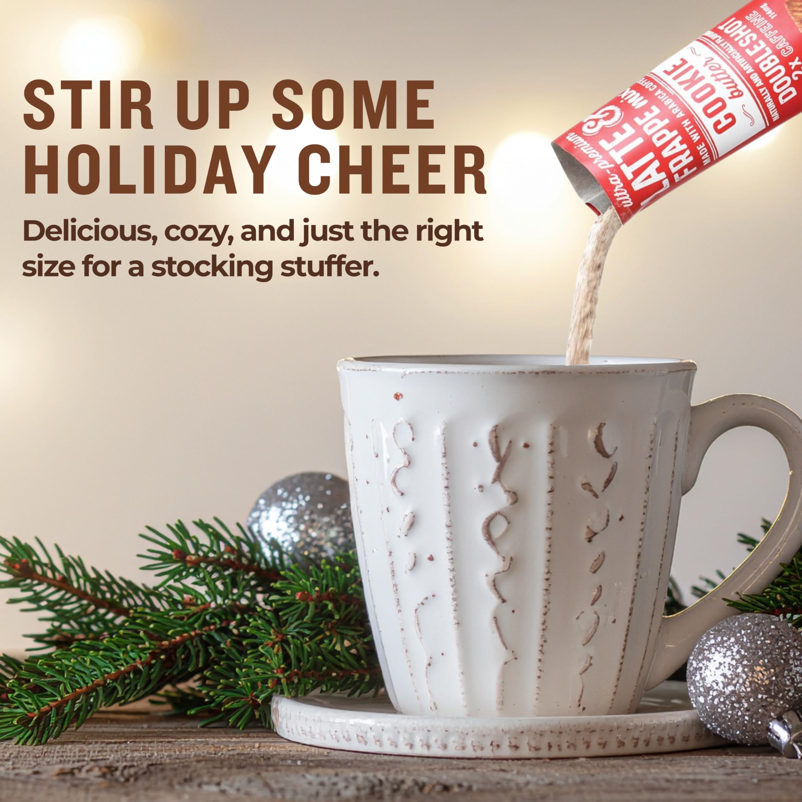 The Frozen Bean hot latte ready mug shows creamy texture and comforting aroma.