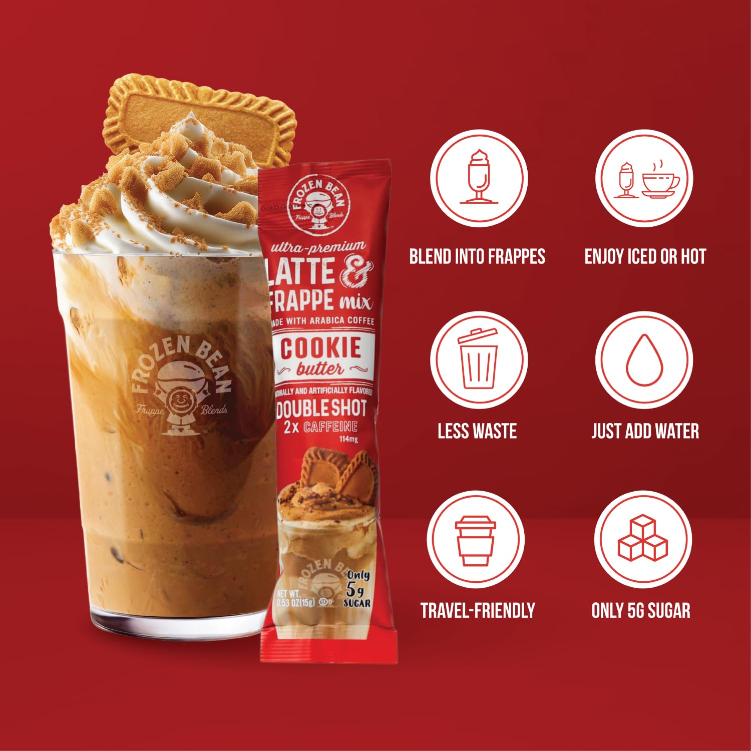 The Frozen Bean pack of sticks demonstrates convenient, on-the-go coffee moments.