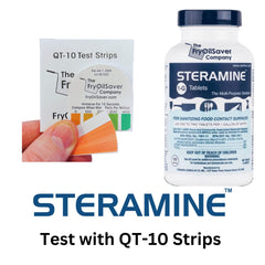 Steramine tablets closeup highlighting compact, cost-effective kitchen sanitizing.